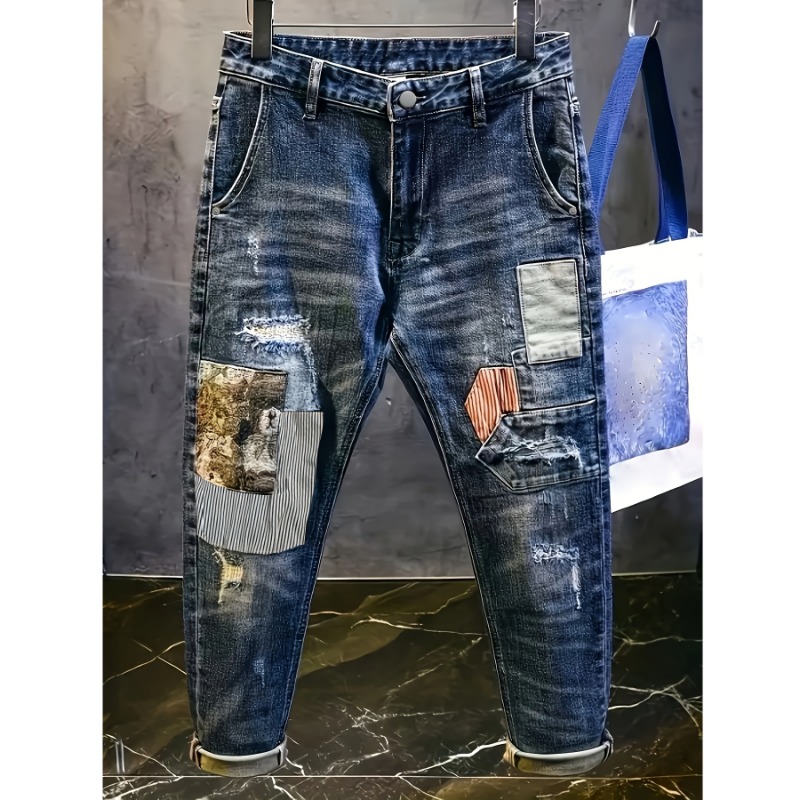 Retro Spliced ​​jeans Men's Tr – обзор и цена Streetwear Brand Book