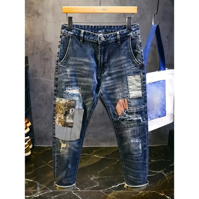 Retro Spliced ​​jeans Men's Tr – обзор и цена Streetwear Brand Book