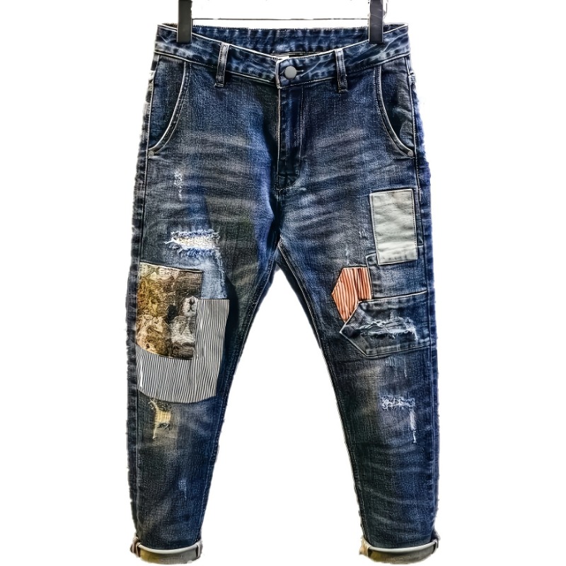 Retro Spliced ​​jeans Men's Tr – обзор и цена Streetwear Brand Book